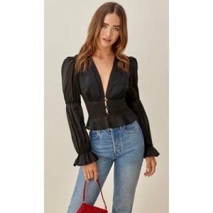 NWT Reformation Meadowlark Top Black-sz 8